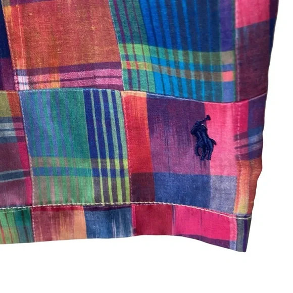 Polo Ralph Lauren Traveler Ikat Patchwork Colorful Plaid Swim Trunks XL 18-20 - Picture 5 of 9